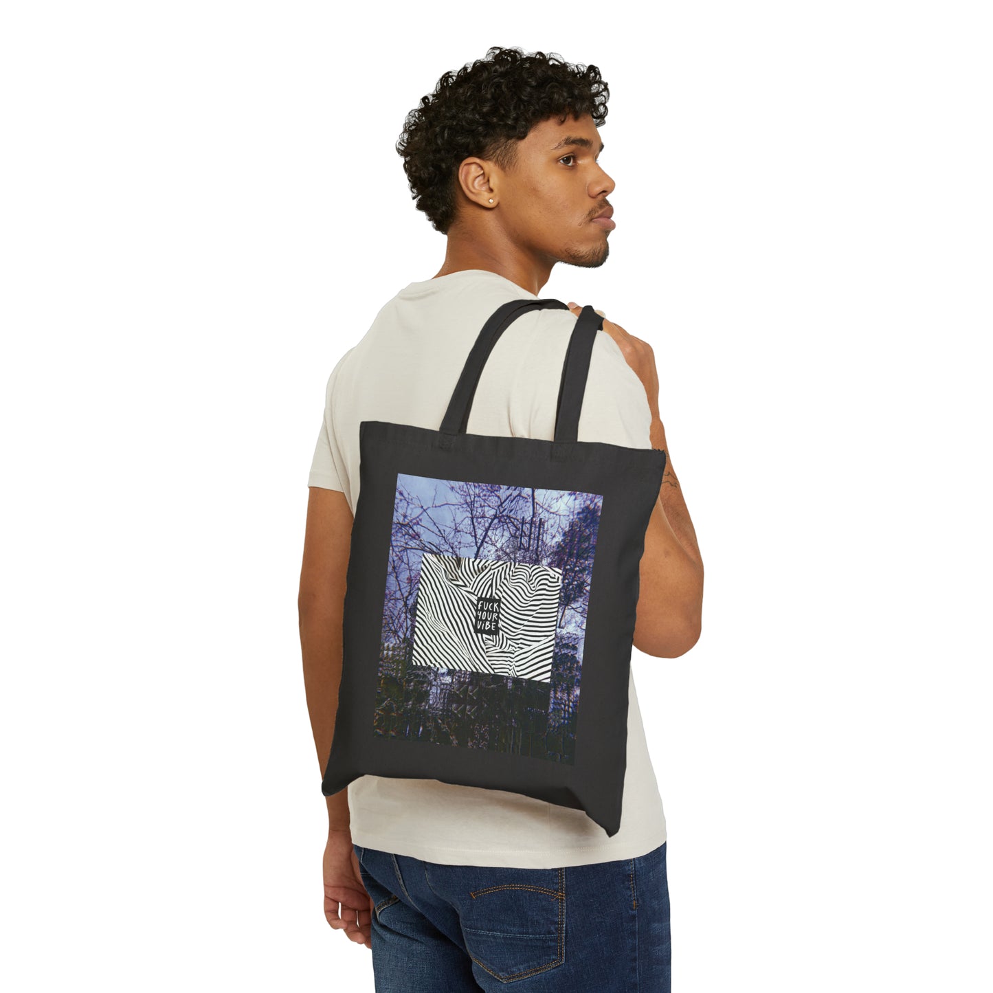 'Fuck Your Vibe - Woods' Cotton Canvas Tote Bag