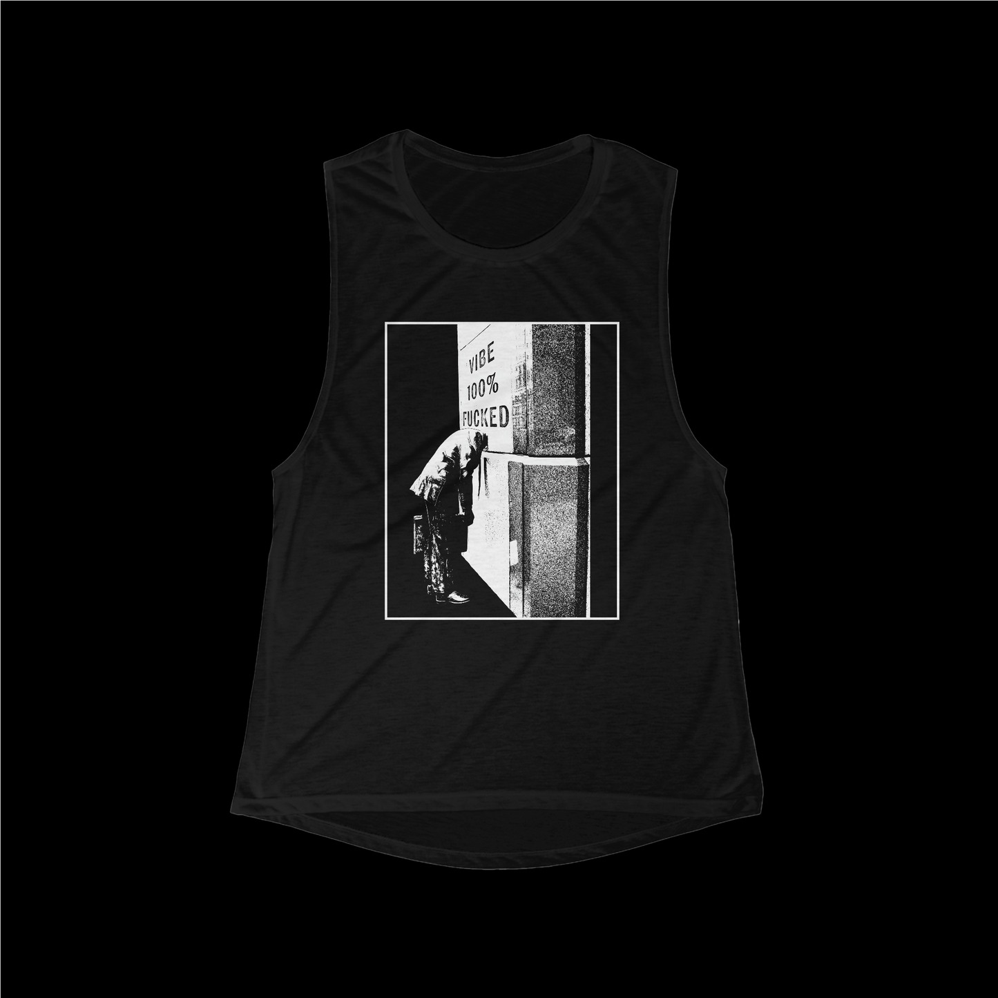 'Vibe 100% Fucked' Women's Flowy Scoop Muscle Tank